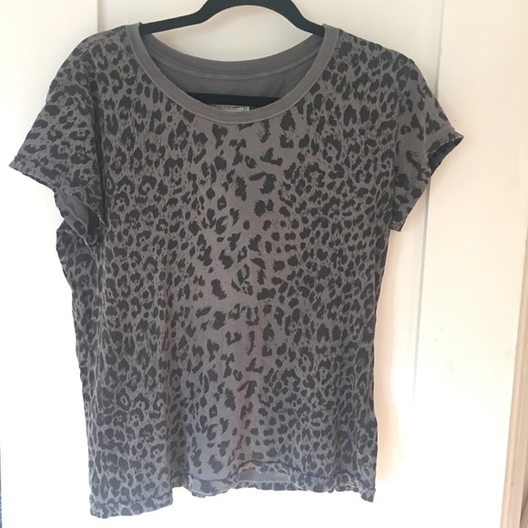 CURRENT/ELLIOTT NWT Grey Leopard Freshman Tee Sz S - Picture 3 of 6